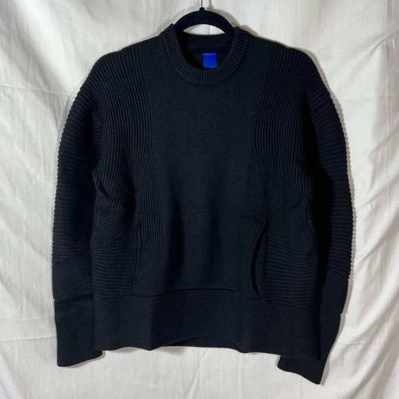 Kit and Ace Black Merino Wool Crew Neck Sweater Sz S/M - Picture 1 of 15